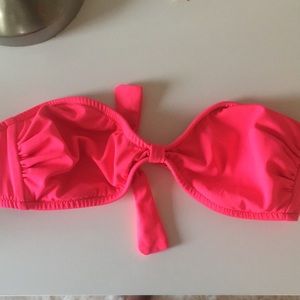 J.Crew hot pink bandeau swim top